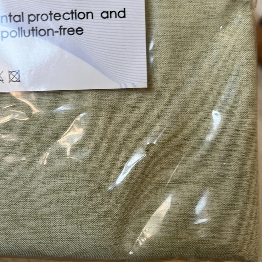 Linen Shower Curtain for Bathroom Waterproof and Machine Washable (Green)
